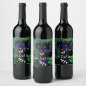 Zwarte Panthergeest van het Oerwoud Wijn Etiket (Flessen)