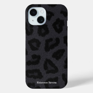 Zwarte Pantherkleuringang met naam iPhone 15 Case