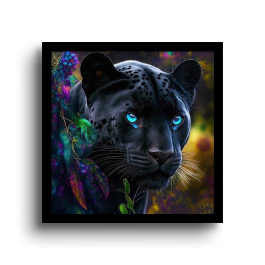 Zwarte panthermuur, digitale wandkunst, afdrukken poster