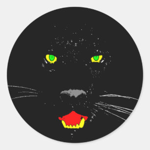 Zwarte PantherSticker Ronde Sticker