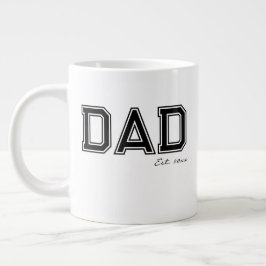 Zwarte 'PAPA' Verjaardag Vaderdag Cadeau Grote Koffiekop