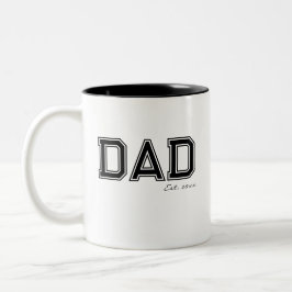 Zwarte 'PAPA' Verjaardag Vaderdag Cadeau Tweekleurige Koffiemok