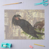 Zwarte papegaai met ontkoppeling van Damask en New Tissuepapier (Craft)