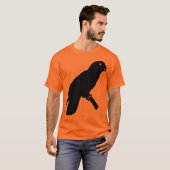 Zwarte papegaai op baars t-shirt (Voorkant volledig)