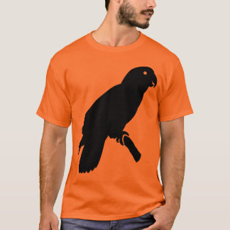 Zwarte papegaai op baars t-shirt