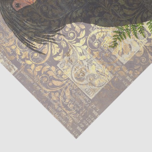  zwarte papegaai tissuepapier (Detail)