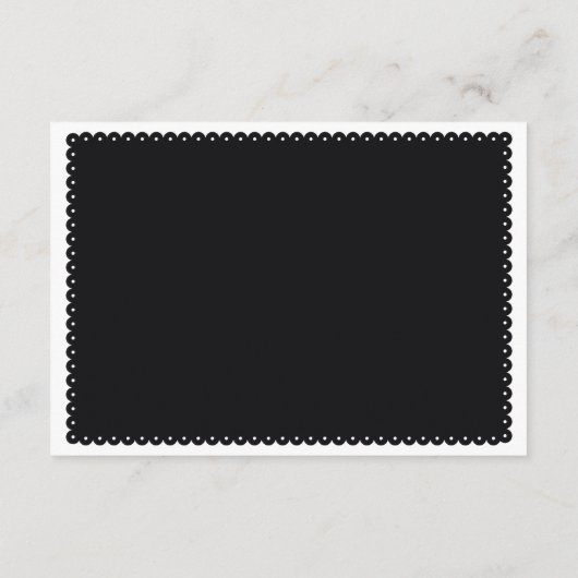 Zwarte papel picado-liefdesgegevens over het huwel informatiekaartje (Achterkant)