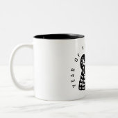 Zwarte Papercut Dog Chinese Zodiac Birthday Mok (Links)