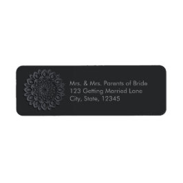 Zwarte papercut mandala etiket