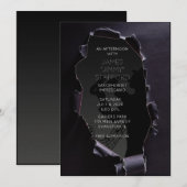 zwarte papieren saxofonist concertuitnodiging kaart (Voorkant / Achterkant)