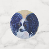 Zwarte Papillon Puppy Birthday Confetti (Kleine voorkant)