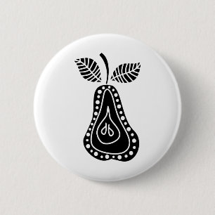 Zwarte par ronde button 5,7 cm