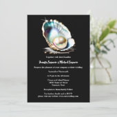 Zwarte parel in zeeschelp elegant strand eiland ch kaart (Staand voorkant)