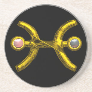 Zwarte Parels van het JUWEEL van de VERJAARDAG van Zandsteen Onderzetter