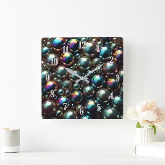 Zwarte Parels Vierkante Klok (Huis)