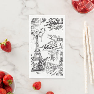 Zwarte Parijs Eiffeltoren Toile Servet