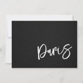 Zwarte Parijs Paspoort Bedankkaart (Achterkant)