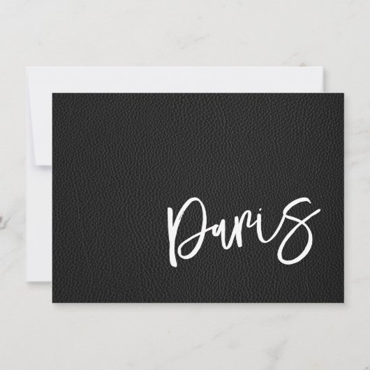 Zwarte Parijs Paspoort Bedankkaart (Achterkant)