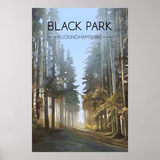 Zwarte Park Buckinghamshire Reisposter Poster (Voorkant)