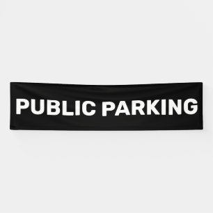 Zwarte parkeerbord spandoek
