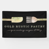 Zwarte pasta eucalyptus blad lepel spatel spandoek (Horizontaal)
