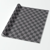 Zwarte patronen Checkerboard gecontroleerd Cadeaupapier (Uitgerold)