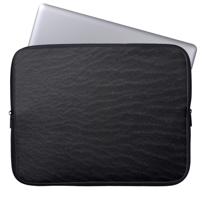 Zwarte patroon en oppervlaktestructuur laptop sleeve (Voorkant)