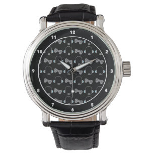 Zwarte patroon van de hoofdsetcontroller van de ko horloge