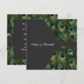 Zwarte Pauw Trouw Uitnodigingen (Voorkant / Achterkant)