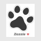 Zwarte paw print sticker (Vel)