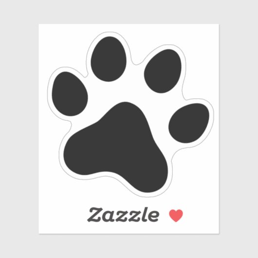Zwarte paw print sticker (Vel)