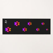 Zwarte Paw Print Yoga Mat met Naam (Voorkant (horizontaal))