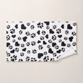 Zwarte Paw Prints en Hartpatroon Bad Handdoek (Handdoek)