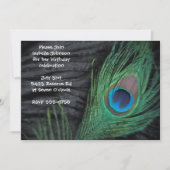 Zwarte Peacock Feather Birthday Kaart (Voorkant)