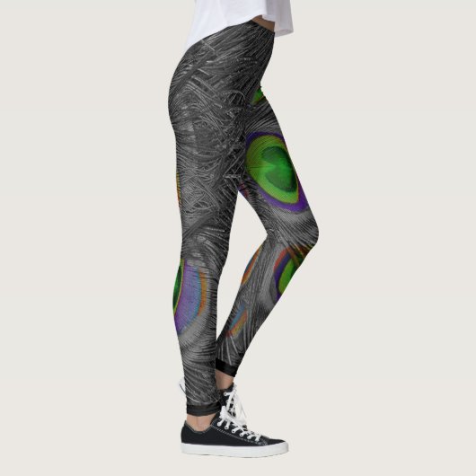 Zwarte Peacock-Leggings met kleur Leggings (Rechts)