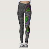 Zwarte Peacock-Leggings met kleur Leggings (Voorkant)