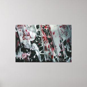 Zwarte Pearl met naam en handtekening Canvas Afdruk