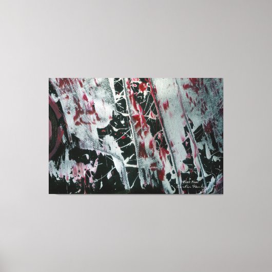 Zwarte Pearl met naam en handtekening Canvas Afdruk (Voorkant)