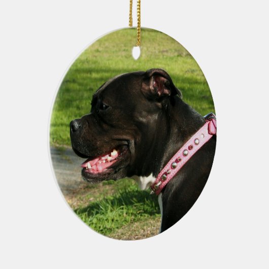 Zwarte peerversiering keramisch ornament (Rechts)