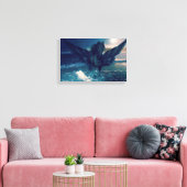 Zwarte Pegasus afkomstig uit de Zee Canvas Afdruk (Insitu (Woonkamer))