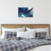 Zwarte Pegasus afkomstig uit de Zee Canvas Afdruk (Insitu (Slaapkamer))