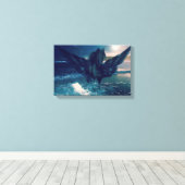 Zwarte Pegasus afkomstig uit de Zee Canvas Afdruk (Insitu (Houten vloer))