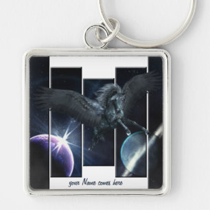zwarte Pegasus Sleutelhanger