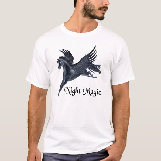 Zwarte Pegasus T-shirt (Voorkant)