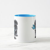 Zwarte Pekingese Pet-naam Aangepast blauw Mok (Midden)