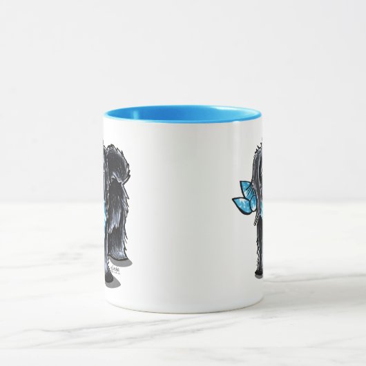 Zwarte Pekingese Pet-naam Aangepast blauw Mok (Midden)