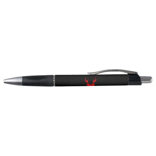 Zwarte Pen met rood en wit logo (Bovenkant)