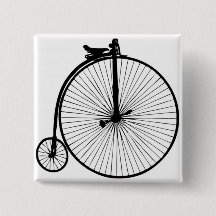 Zwarte penny farthing antieke fiets