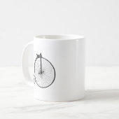 Zwarte penny farthing  bike koffiemok (Voorkant links)