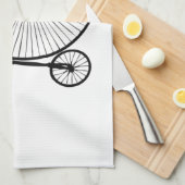 Zwarte penny farthing  bike theedoek (Quarter Fold)